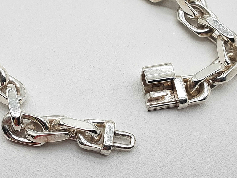 Tiffany & Co. Makers Id 0.925 Sterling Silver 45.6g Chain Bracelet Do0324cxzde