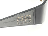 Balenciaga Oversized Studded Shield Sunglasses In Grey Crystal Fw1026lxzdu