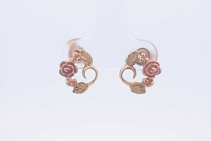 14k Yellow Gold Rose Stud Earrings 2.2 Grams Eb1124ixsa