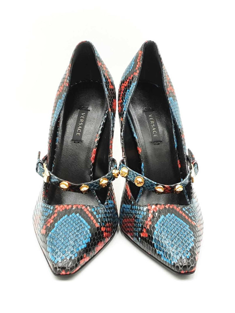 Versace Decollete Medusa Multicolor Python Stiletto Heels Size Eu 39 Fw0225lzxdu