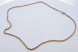 14k Yellow Gold Rope Chain Necklace 5.8 Grams 16.5 Inch Eb0826worde