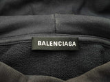 Balenciaga Campaign Logo Navy Blue Cotton Pullover Hoodie Size Xs Do0325oxzde