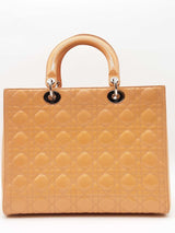 Christian Dior Lady Dior Cannage Patent Leather Tote Bag Eb0826cxzde
