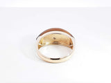 Tiger's Eye & Diamond Inlay Ring In 10k Yellow Gold 4.6g Size 6.5 Fw0426lexdu