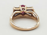 Ruby 14k Yellow Gold 4.1g Bow Ring Size 5.75 Do0726wxzde