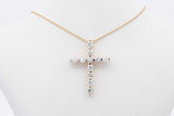 0.55cttw Lab Grown Diamond Cross Pendant Necklace 14k Yellow Gold Eb0326rxzsa