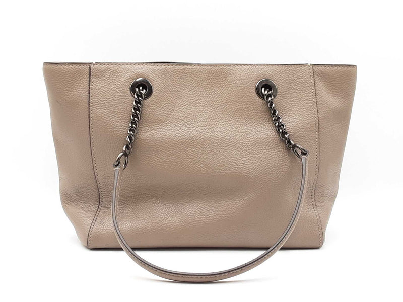 Coach Turnlock Chain Tote In Grey Pebbled Leather Fw0925rzdu