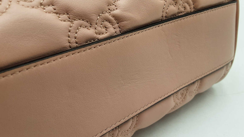 Gucci Mini Convertible Boston Bag In Pink Gg Matelassé Leather Fw1125ixzdu