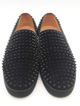 Christian Louboutin Spiked Roller Boat Black Suede Sneakers Size 44.5 Eb925orxde