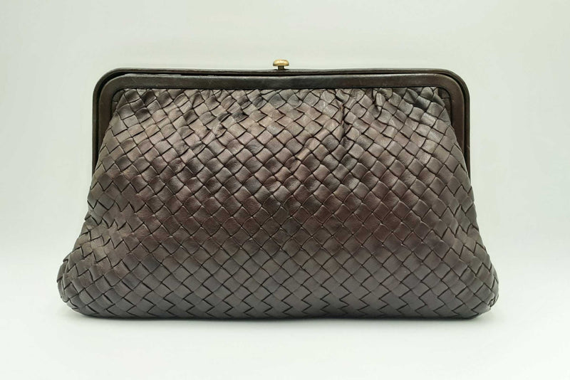 Bottega Veneta Brown Intrecciato Leather Clutch Fw1124oxzdu