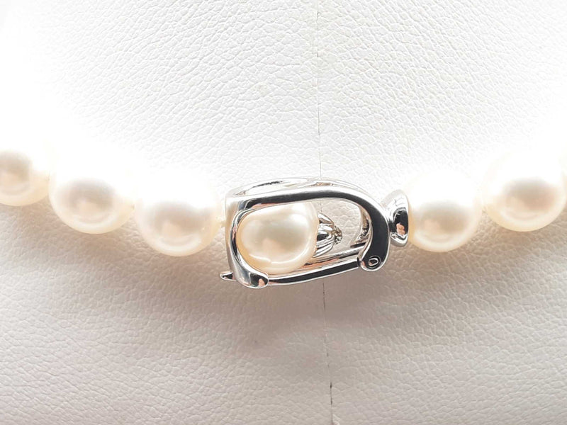 Pearl Necklace 14k White Gold Clasp 22 In Do0724orzde