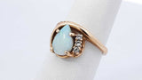 Opal & Diamond Ring In 14k Yellow Gold 3.7 Grams Size 6.25 Eb0925loxdu