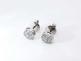 0.56 Cttw Diamond & 14k White Gold Cluster Stud Earrings 3.1 Grams Fw0826lwxdu