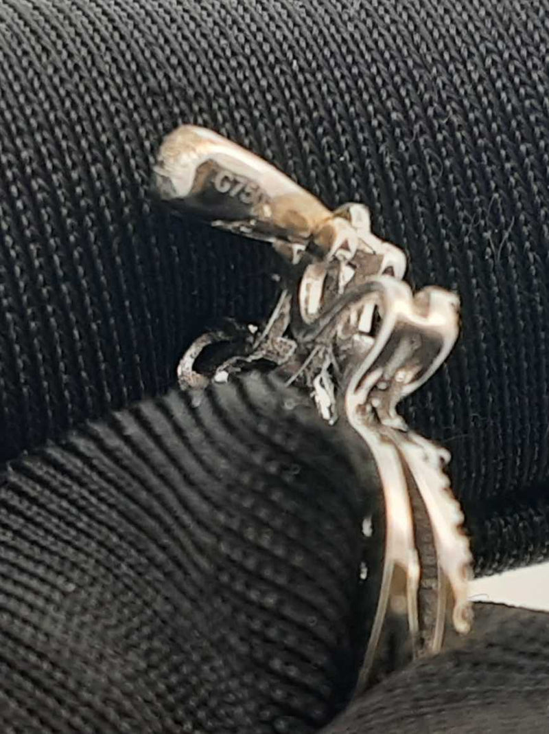 0.87 Cttw Diamond & 18k White Gold Heart Pendant 2 Grams Fw0825lwxdu