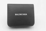 Balenciaga Black Leather Cash Flap Coin & Card Holder Wallet Eb0626lxzsa