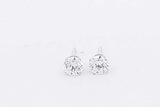 1.0cttw Lab Grown Diamond Stud Earrings In 14k White Gold 0.9 Grams Eb0326orxsa