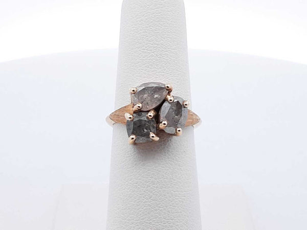 1.51 Cttw "Salt & Pepper" Diamond & 10k Gold Ring 6.2 Gram Size 6.25 Fw0525wwedu