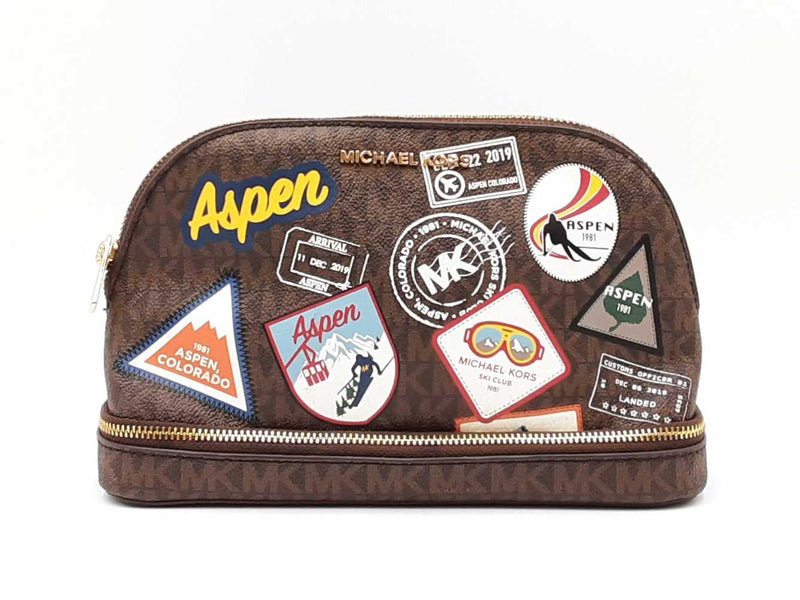 Michael Kors Aspen Colorado Travel Pouch In Signature Coated Canvas Fw0725prdu