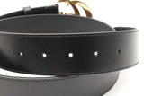 Gucci Black Leather Belt With Gold Tone Gg Buckle Size 95/38 Eb1225oxzdu