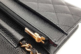 Chanel Quilted Caviar Black Leather Wallet On Chain Eb1026lxxzde