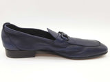 Salvatore Ferragamo Manfredi Gancio Navy Blue Leather Loafers Size 9d Do0525rxde