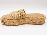 Prada Tan Woven Raffia Flatform Slides Size Eu 37 Do0926lxzde