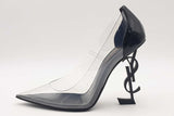 Saint Laurent Opyum Clear Pvc & Black Patent Leather Pumps Size 39 Eb0426oxzsa