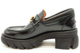 Gucci Magnum Black Leather Horsebit Platform Loafers Size 39.5 Eb0326oirde