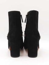 Kate Spade Stunner Faux Pearl Booties In Black Suede Size Us 9.5b Fw0725ixdu