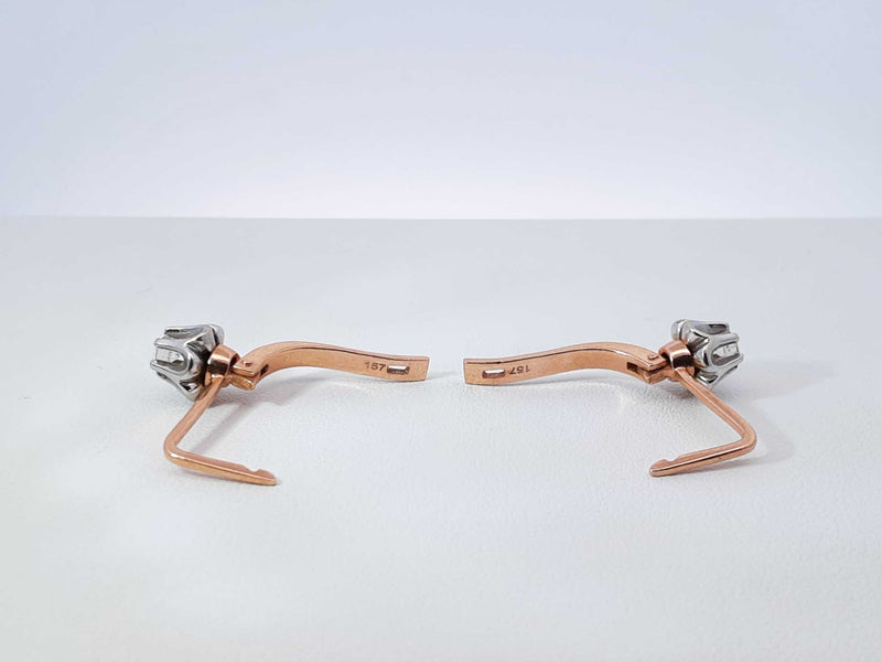 0.40 Cttw Diamond & 14k Rose Gold Leverback Earrings 5.6 Grams Fw0925prxdu