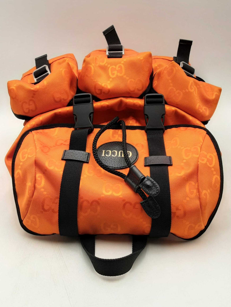 Gucci Gg Nylon Off The Grid Orange Backpack Eb1124ixzsa