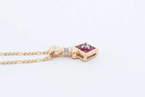 Ruby & Diamond Pendant In 14k & 10k Yellow Gold Chain 2.9g 15.5 Inch Eb1224prdu