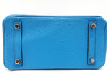 Hermes Birkin 25 Bleu Zanzibar Blue Togo Palladium Handbag Do0825lirxzde