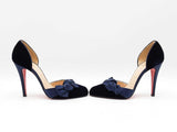 Christian Louboutin Biba D'orsay Blue Velvet Pumps Size Eu 36 Us 6 Fw0725rzdu