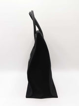 Saint Laurent Rive Gauche North South Tote In Black Cotton Canvas Fw0526pxzdu