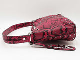 Michael Kors Astor Studded Snake Embossed Leather Shoulder Bag Sd0826rzdu