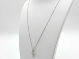 0.55 Cwt Lab Diamond Chip Cross Pendant Chain Sterling Sliver Mk1225rzmia