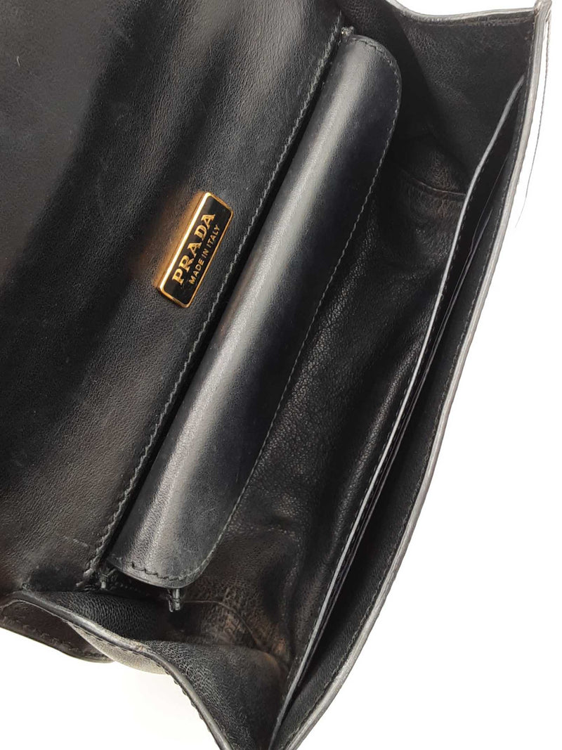 Prada Animalier Cahier Crossbody In Black Leather Fw0625izxdu