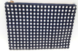 Tory Burch Block T Travel Clutch Pouch In Navy Blue & White Eb0225oxsa