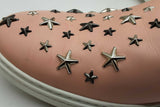 Jimmy Choo Studded Star Pink Leather Slip On Sneakers Size 43 Eb1225lexde