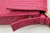 Fendi Embossed Logo Pink Nappa Leather Baguette Shoulder Bag Eb0826sxzde