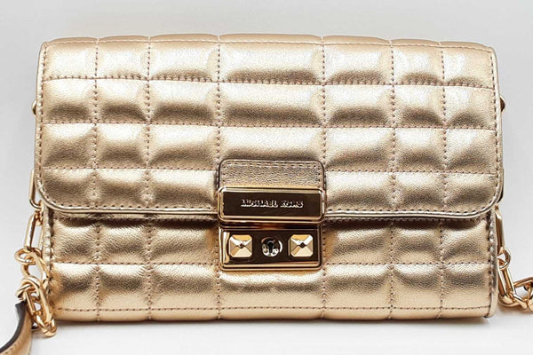 Michael Kors Tribeca Gold Metallic Crossbody Bag Eb0125wxdu