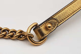 Gucci Gold Metallic Leather Mini Pearly Gg Marmont Shoulder Bag Eb0226wxzsa