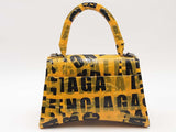 Balenciaga Small Hourglass Tape Yellow Handbag Aa0126ezxsa