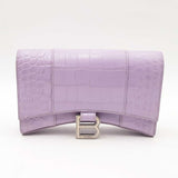 Balenciaga Shiny Calfskin Embossed Hourglass Chain Bag Lilac Sd0525pzxsa