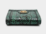 Gucci Ophidia Card Case Wallet In Emerald Green Python Leather Fw1025orzdu