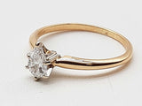 0.42 Carats Pear Natural Diamond 14k Two Tone Gold 1.7g Ring Size 6.5 Do526prxde