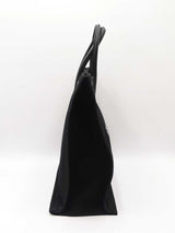 Saint Laurent Rive Gauche North South Tote In Black Cotton Canvas Fw0526pxzdu