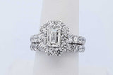 3.07cttw Diamond Wedding Set In 18k White Gold 12.1 Grams Size 7 Eb0926oxxzde