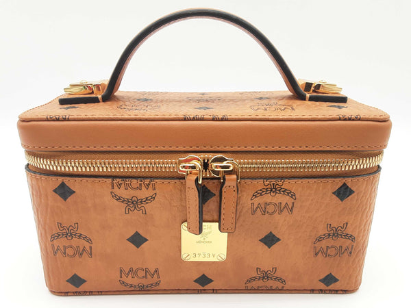Mcm Mini Rockstar Cognac Tan Visetos Vanity Case Crossbody Bag Do1025pxzde